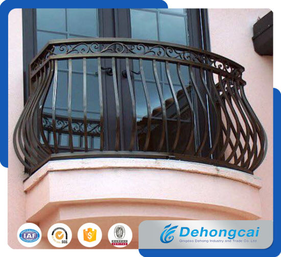 EU Standard Residential Galvanized Steel / Wrought Iron Balcony Safety Fence
