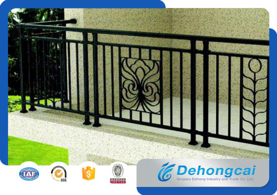 Decorative Galvanized Steel Balcony Safety Fence / Wrought Iron Balcony Balustrade