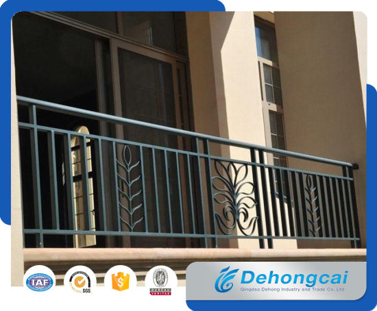 Light Galvanized Steel Balcony Railing / Safety Wrought Iron Balcony Balustrade