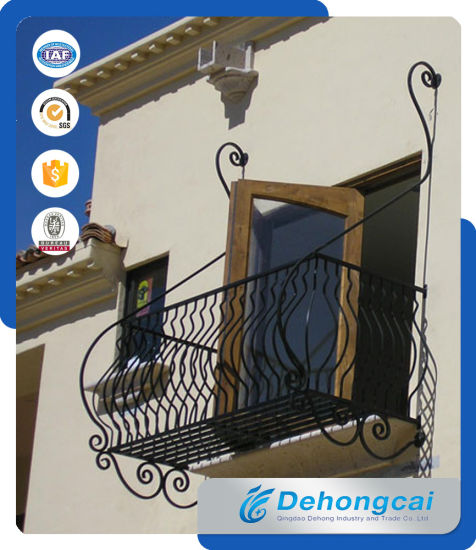 Galvanized Steel Balcony Safety Fence / Decorative Wrought Iron Balcony Railing