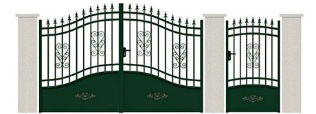 Hot Galvanized Wrought Iron Driveway Gate in Elegant Style