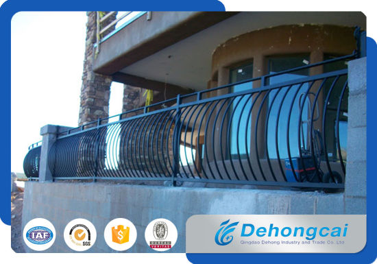 Light Galvanized Steel Balcony Railing / Safety Wrought Iron Balcony Balustrade